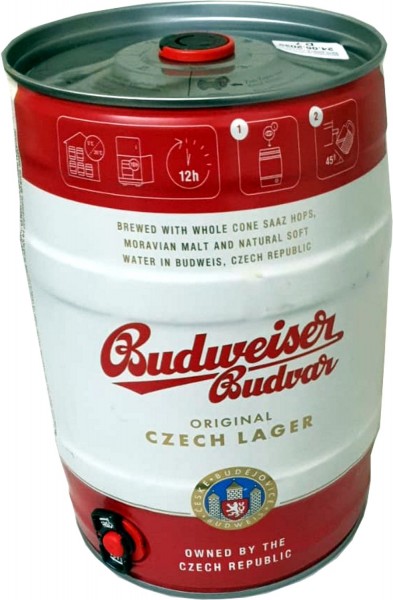 Budweiser Budvar Czech Lager Bier 5 L Partyfass 5 % vol