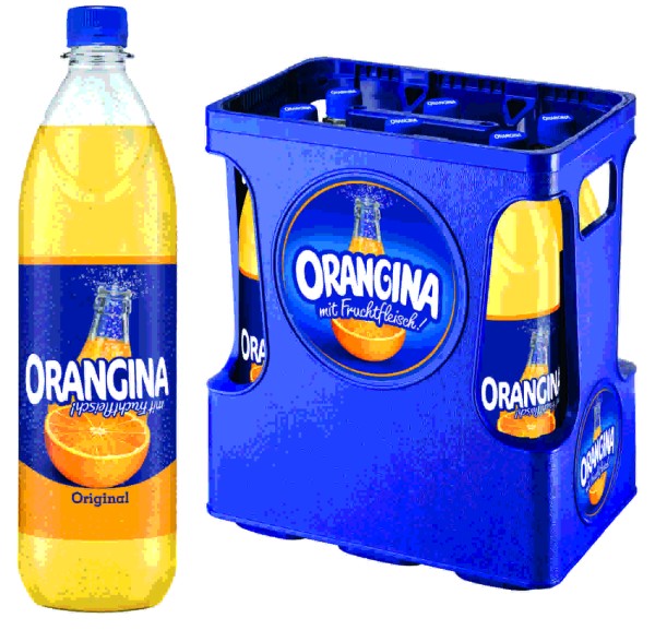 1 x 6 Orangina Limonade gelb 1Liter Originalkiste inklusive Mehrwegpfand