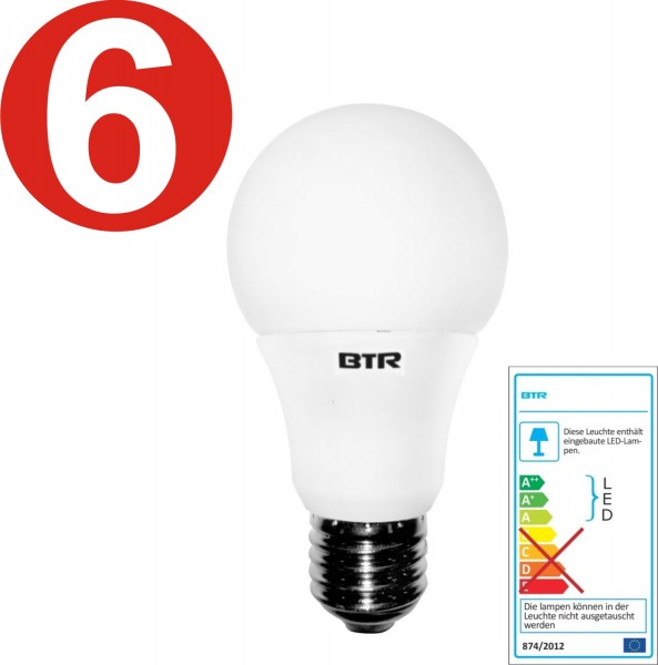 6x Betterlighting - Leuchtmittel LED - BT7925 - A60 9,5W E27 806lm