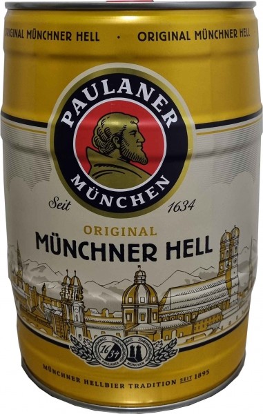 Paulaner Münchner Hell 5 Liter 4,9% vol Partyfass EINWEG
