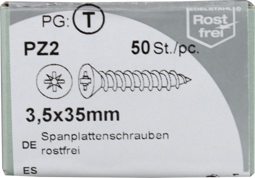 50 Stück Spanplattenschrauben Pozidrive rostfrei 3,5x35mm KP 50