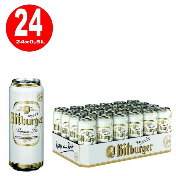 24x0,5L Dosen Bitburger Pilsener 4,8% Vol._EINWEG