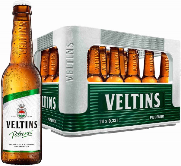 24 x Veltins Pilsener 0,33 Liter 4,8% vol. Originalkiste inkl. Mehrwegpfand