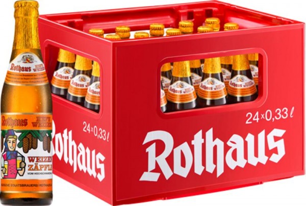 24 x Rothaus Hefeweizen Zäpfle 0,33 L- 5,4% MEHRWEG REDUZIERT MHD 07.01.24