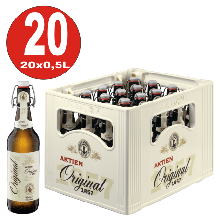 19 x Aktien Original 0,5 Liter 5,3% vol Originalkiste MEHRWEG