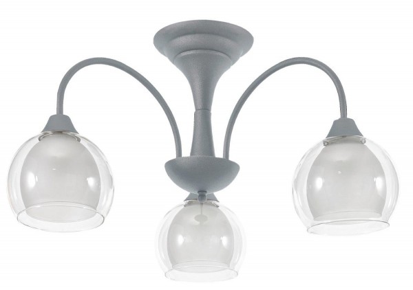 402/3P - Lampex Plafond Grau 3 metal/glass 30 x 58 cm