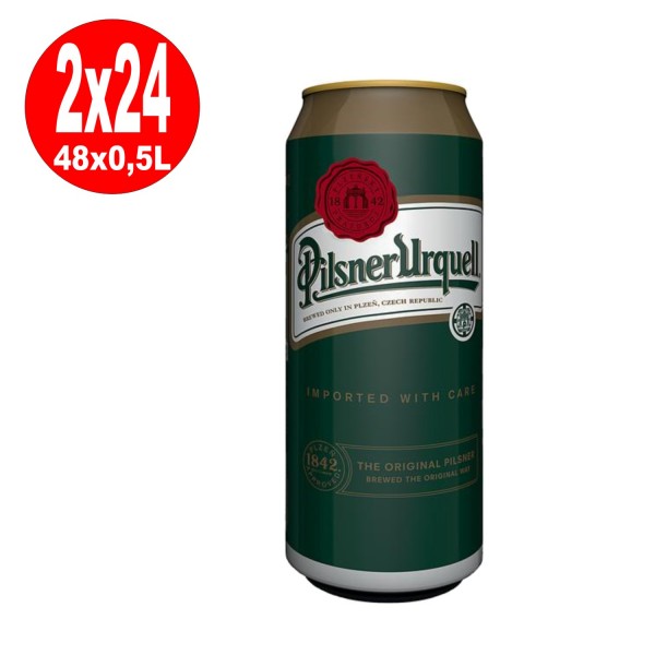 2 x Pilsner Urquell Dosen 24 x 0,5L =48 4,4% Vol EINWEG