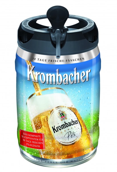 Krombacher Pils Frische-Fässchen, 5 Liter 4,8% vol Partyfass
