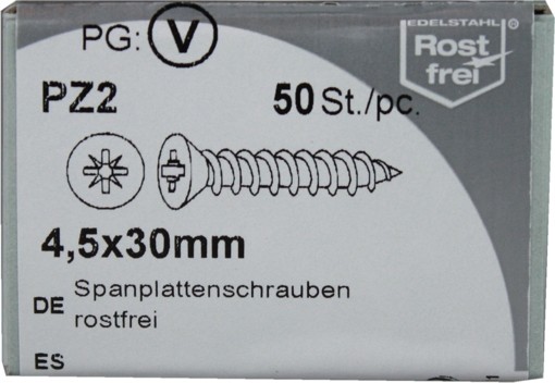 50 Stück Spanplattenschrauben Pozidrive rostfrei 4,5x30mm KP 50