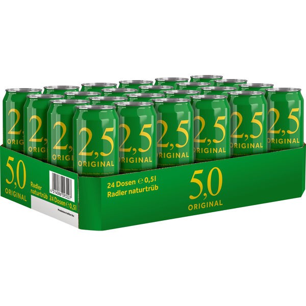 24x0,5L Dosen 2.5 Original Radler Naturtrüb 2,5% Vol _Einwegpfand