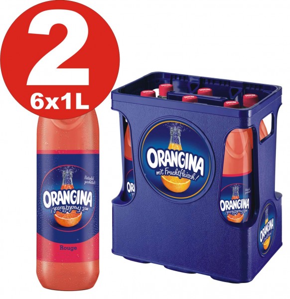 2 x 6 Orangina Limonade rouge 1Liter - 12 PET Flaschen in Originalkisten MEHRWEG