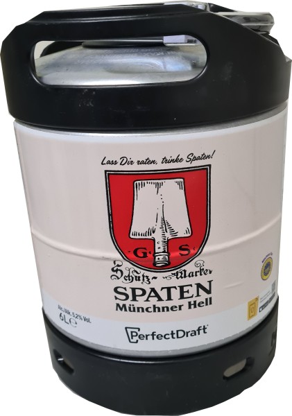 Spaten Münchner Hell Perfect Draft Mehrweg6 Liter Fass 5,2 % vol. Mehrwegpfand