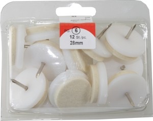 Filzgleiter weiß unlösbar 28mm