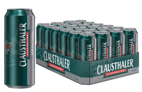 24x 0,5L Dosen Clausthaler Original Bier ALKOHOLFREI-EINWEG
