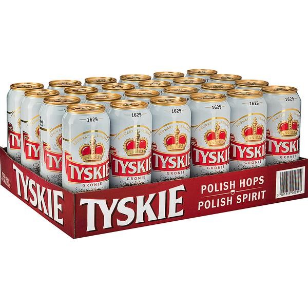 24x0,5L Tyskie Pils Dosen Gronie Bier aus Polen 5,2 % Vol._EINWEG