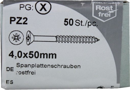 50 Stück Spanplattenschrauben Pozidrive rostfrei 4,0x50mm KP 50