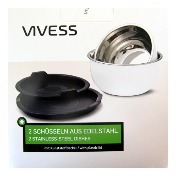 Vivess Schüssel aus Edelstahl schwarz 2 Stück