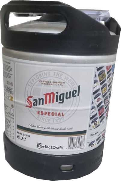 San Miguel Especial Perfect Draft 6 Liter 5,4 % vol. Mehrwegpfand Reduziert!-MHD:04/24