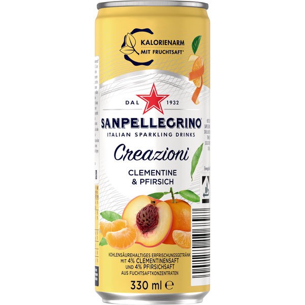 12 Dosen 0.33L San Pellegrino Creazioni Clementine & Pfirsich inc. 3,00€ Einwegpfand