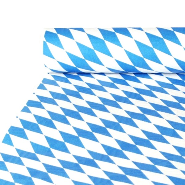 Papiertischtuch Bayern mit Damastprägung 10 m x 1 m Bayrisch Blau
