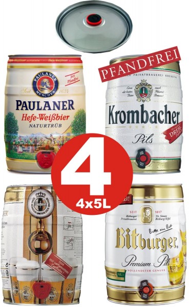 4x5 Liter Partyfass Verschiedene Sorten Alkoholgehalt siehe Beschreibung