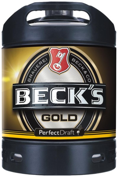 4x Becks Gold Perfect Draft Gold 6 liter Fass 4,9 % vol MEHRWEG