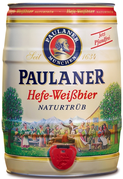 Paulaner Hefe-Weissbier Naturtrüb 5,5 % vol 5 Liter Partyfass EINWEG | 5  Liter Partyfass | Fässer | Biere | Getränke | my-food-online