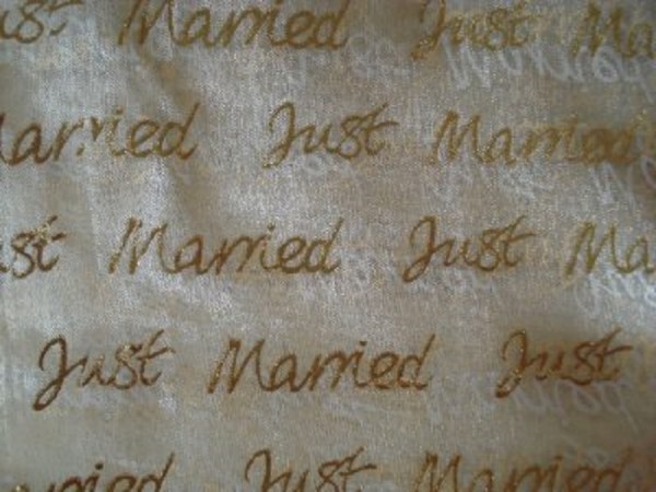 Dekostoff Organza Hochzeit just married