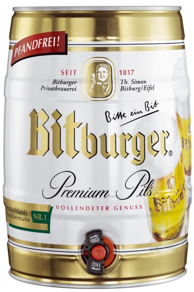 Bitburger Premium Pils 5 Liter Partyfass 4,8% vol