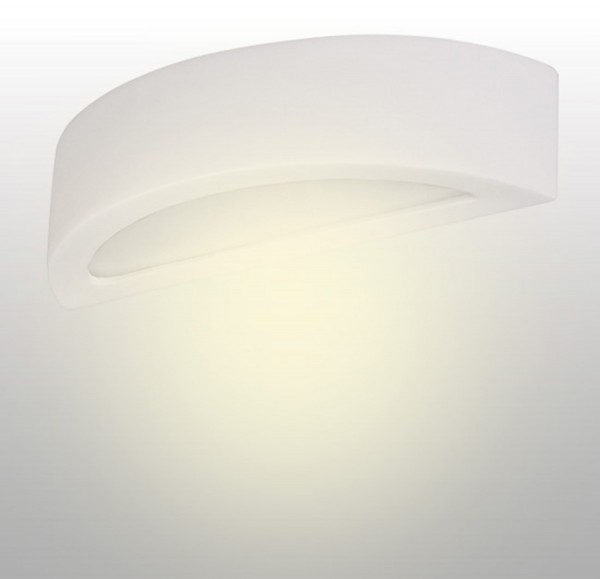021/K40 - Lampex Wandleuchte Atena 40 weiß ceramic/glass 10 x 40 cm