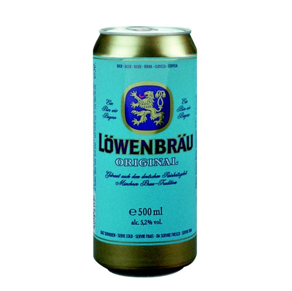 24 x 0,5 L Dosen Löwenbräu Original helles Bier 5,2% vol. alc. Einwegpfand