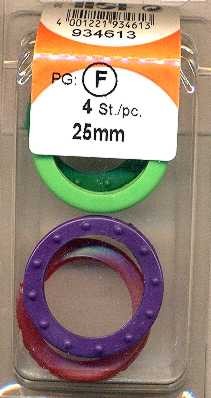 4 Stück Schlüsselkennringe rund farbig 25mm Kunststoff