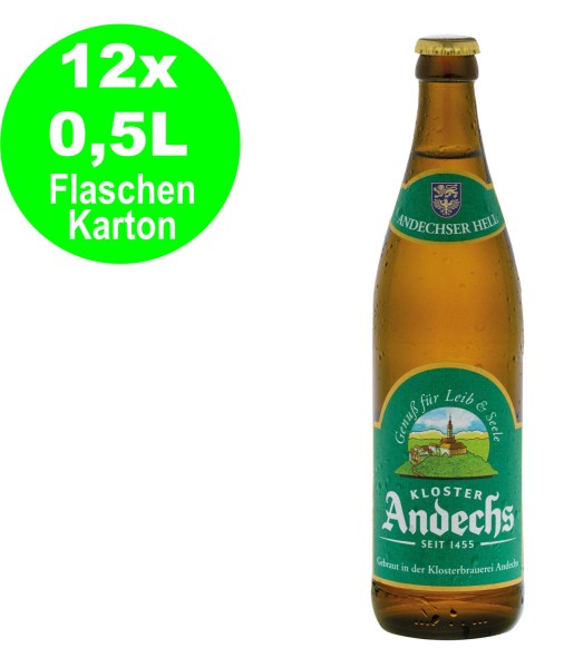 12 x Andechser Vollbier hell 0.5l im Flaschenkarton inkl. Mehrweg Pfand 4,8% vol.alc.