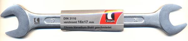 Gabelschluessel SW 16x17 16x17mm Circum