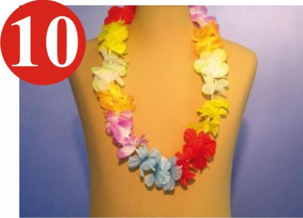 10 x Hawaiikette Blüte Design Blumenkette