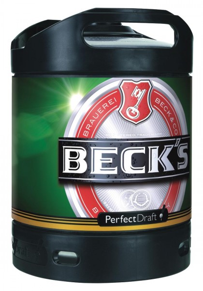 2 x Becks Pils Perfect Draft 6 Liter Fass 4,9 % vol. MEHRWEG