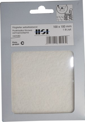 Filzplatten selbstklebend weiß 100x100mm