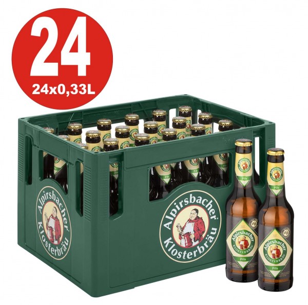 24 x Alpirsbacher Pils 0,33 Flaschenkarton 4,9% Vol. alc MEHRWEG