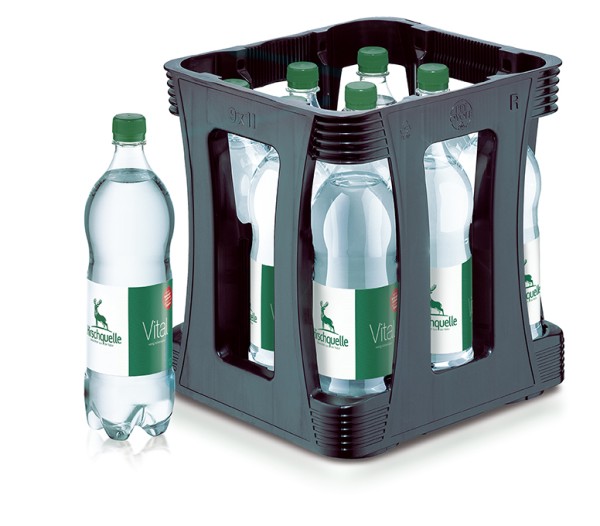 Hirschquelle Vital Schwarzwaldwasser 9 x1 L PET Einwegpfand Originalkiste