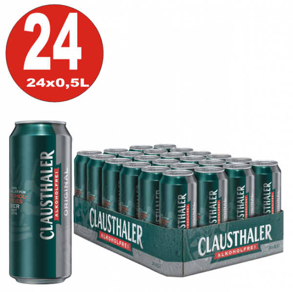 24x 0,5L Dosen Clausthaler Original Bier ALKOHOLFREI-EINWEG