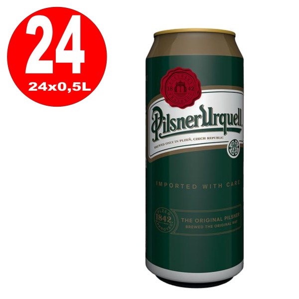 24 x Pilsner Urquell Dosen 0,5L 4,4% Vol EINWEG Reduziert MHD:08.02.2024