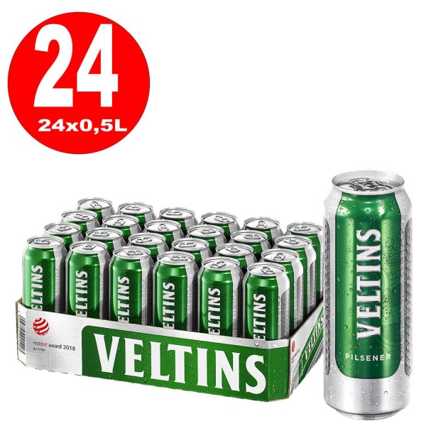 24 x Veltins Pilsener Dosen 0,5L 4,8% Vol EINWEG Reduziert MHD 26.4.23