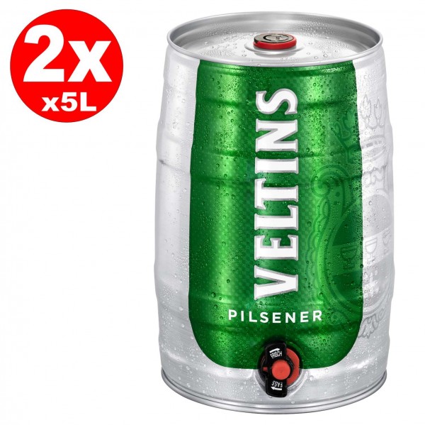 2 x Veltins Pilsener 5 Liter Partyfass 4,8% vol.