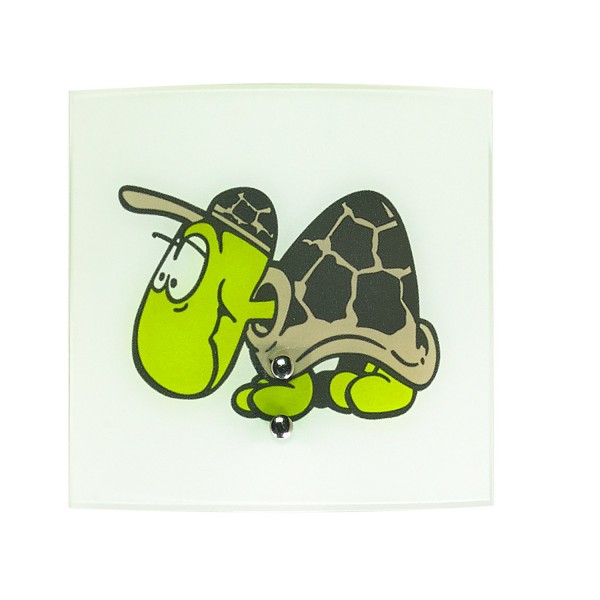 455/C - Lampex Wandleuchte Schildkröte für Kinder C metal/glass 19,5 x 20 cm