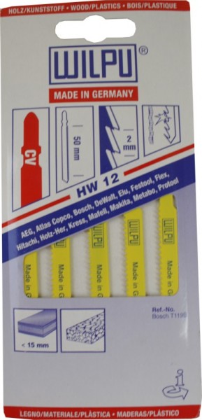 Stichsägeblätter Nr. hw 12 A. 5 Stk.