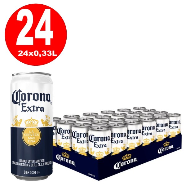 REDUZIERT!! 24 Corona Extra Dosen mit 0,33L Bier 4,5% vol. inc. 6,00€ Einwegpfand MHD:5/24