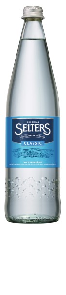12 x Selters Original Classic 0,75 l Glasflache weiss im Flaschenkarton Mehrwegpfand