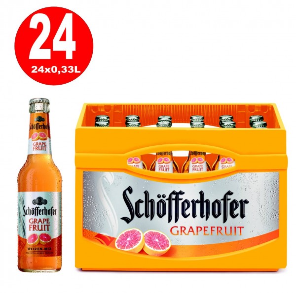 24 x Schöfferhofer Weizen-Mix Grapefruit 0,33 L 2,5% vol. Originalkiste MEHRWEG