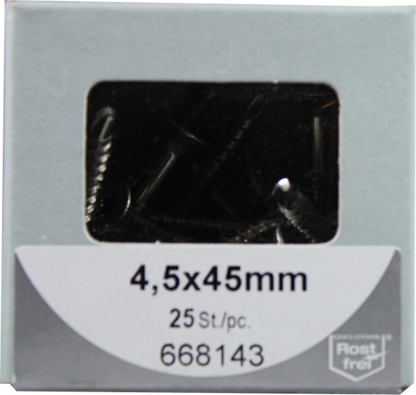 25 stk Spanplattenschrauben Torx mit Bohrsp. rostfrei 4,5x45mm