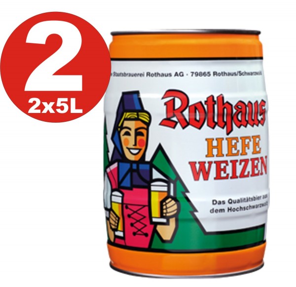 2 x Rothaus Hefeweizen 5 L Partyfass5,4% vol